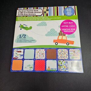 New DCWV The Great Vacation Scrapbook Paper Pad 12" x 12" Travel Theme 48 Sheets